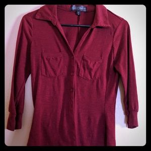 Burgundy button up